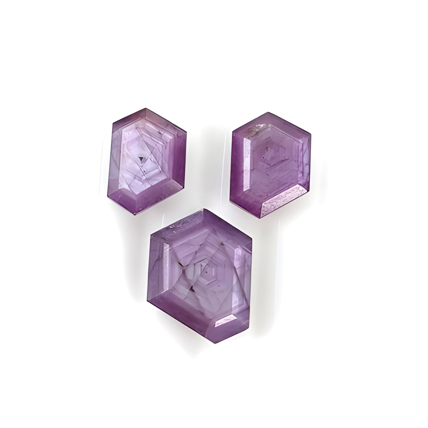 sapphire hexagon shape faceted cut