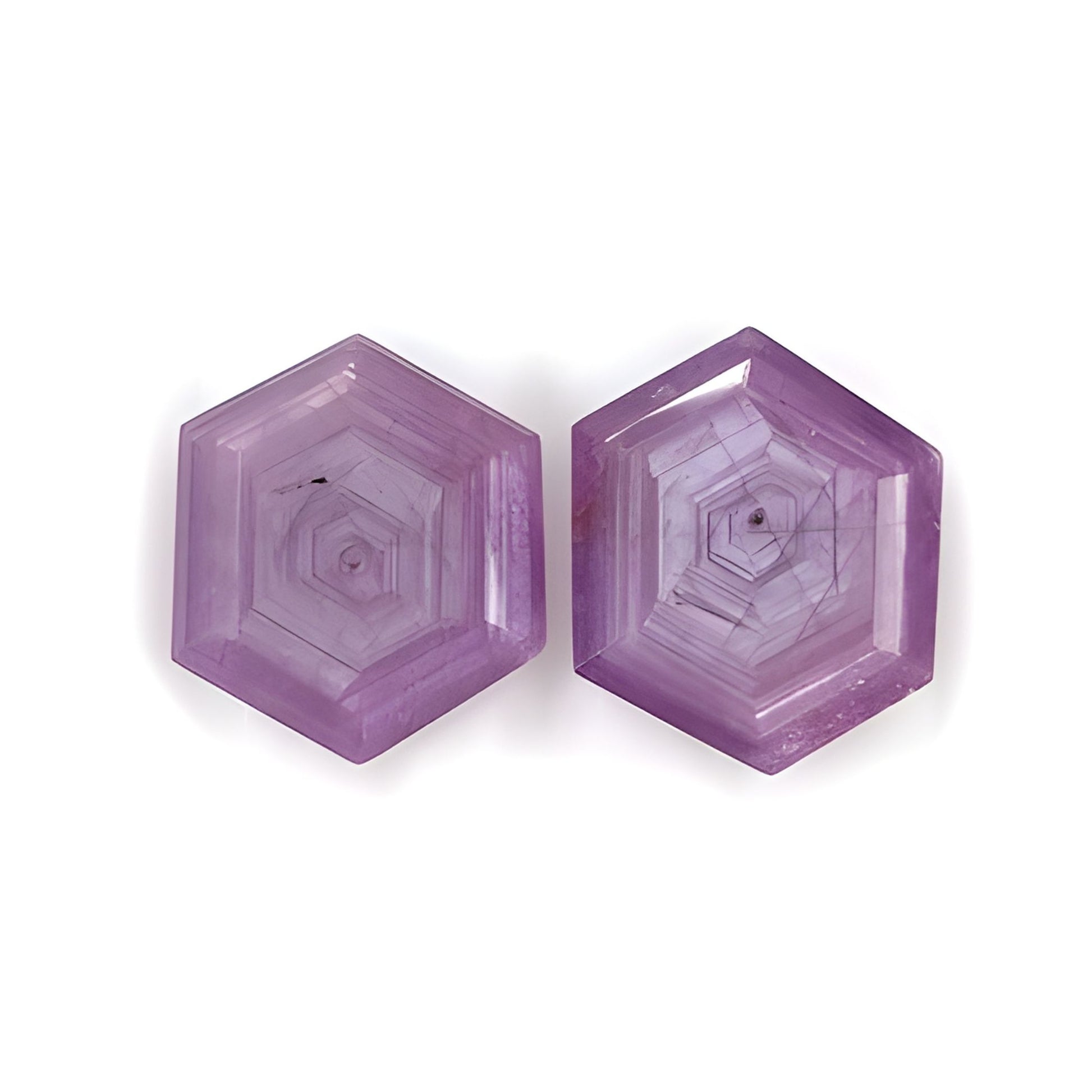 sapphire hexagon shape faceted cut