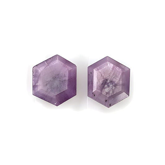 sapphire hexagon shape faceted cut