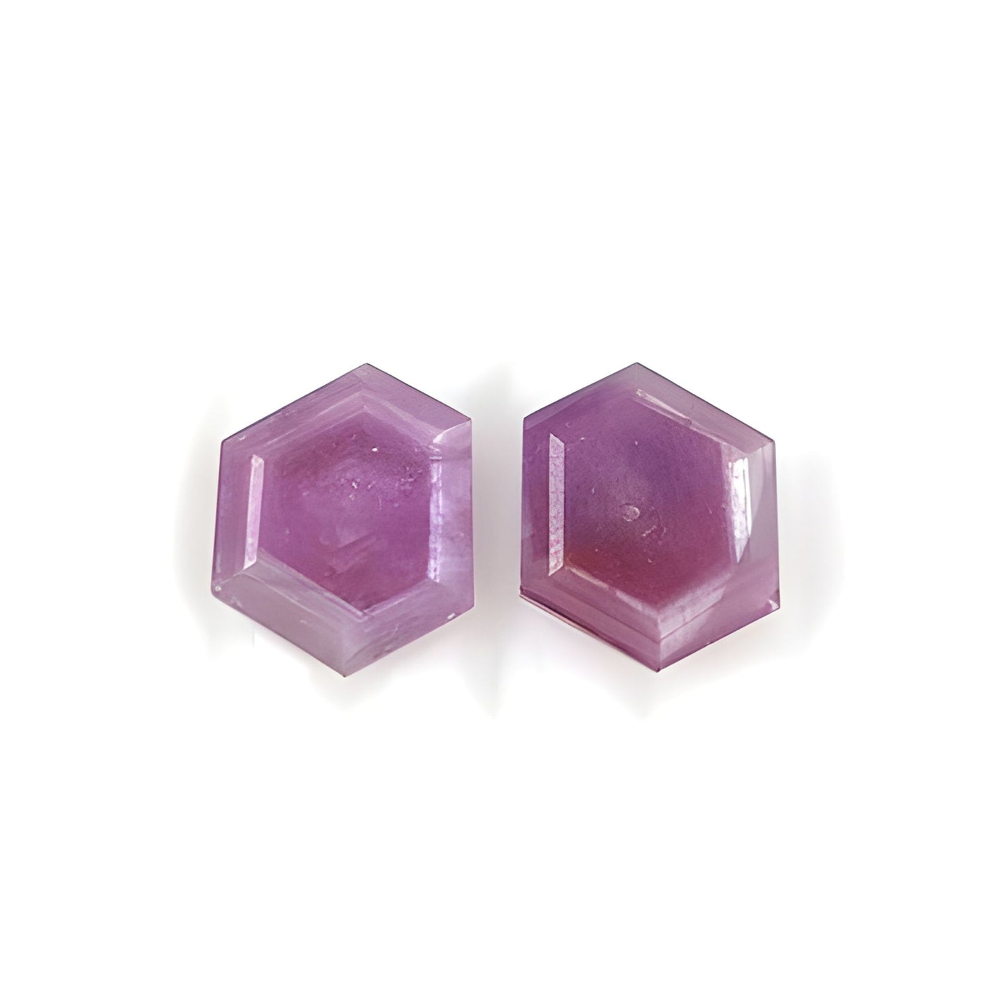 ruby hexagon shape faceted cut