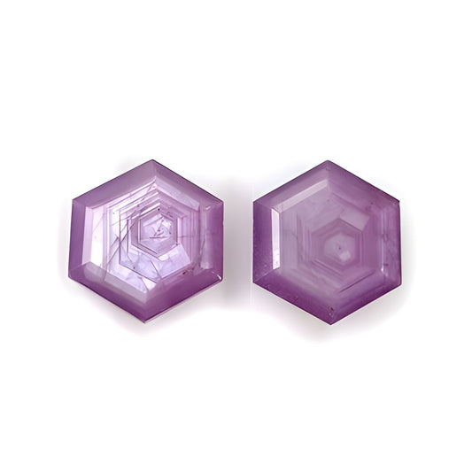 sapphire hexagon shape faceted cut