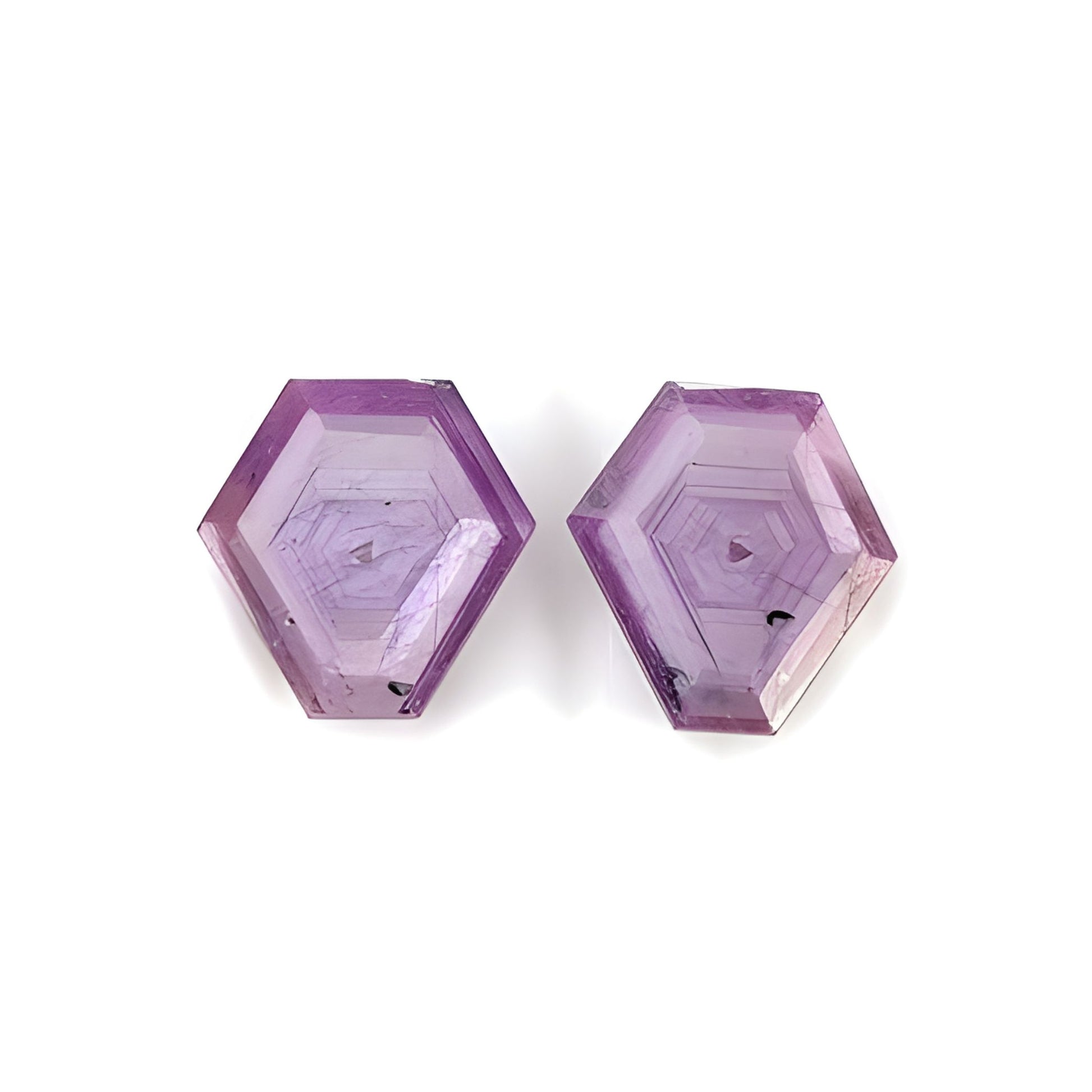 sapphire hexagon shpe faceted cut