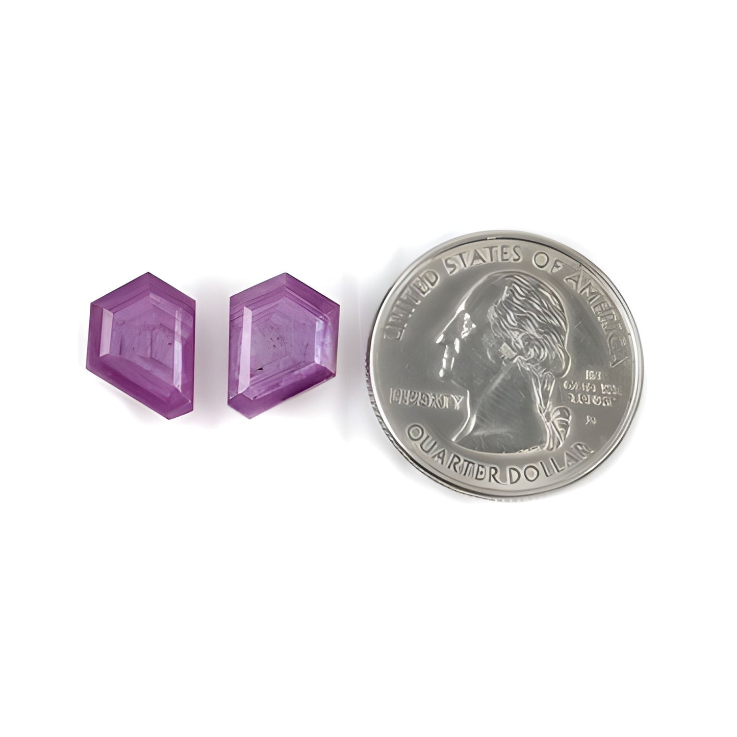 11.20cts Natural Untreated Raspberry Sapphire Gemstone Faceted Cut Hexagon Shape Pair