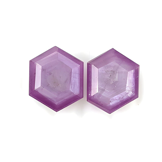 sapphire hexgon shape faceted cut