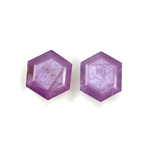 sapphire hexagon shape faceted cut