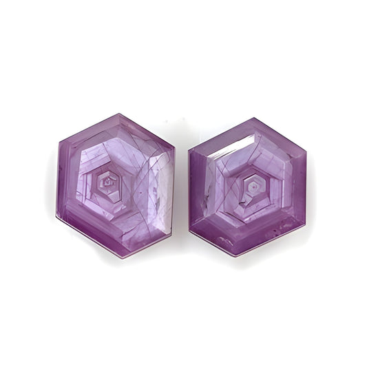 sapphire hexagon shape faceted cut