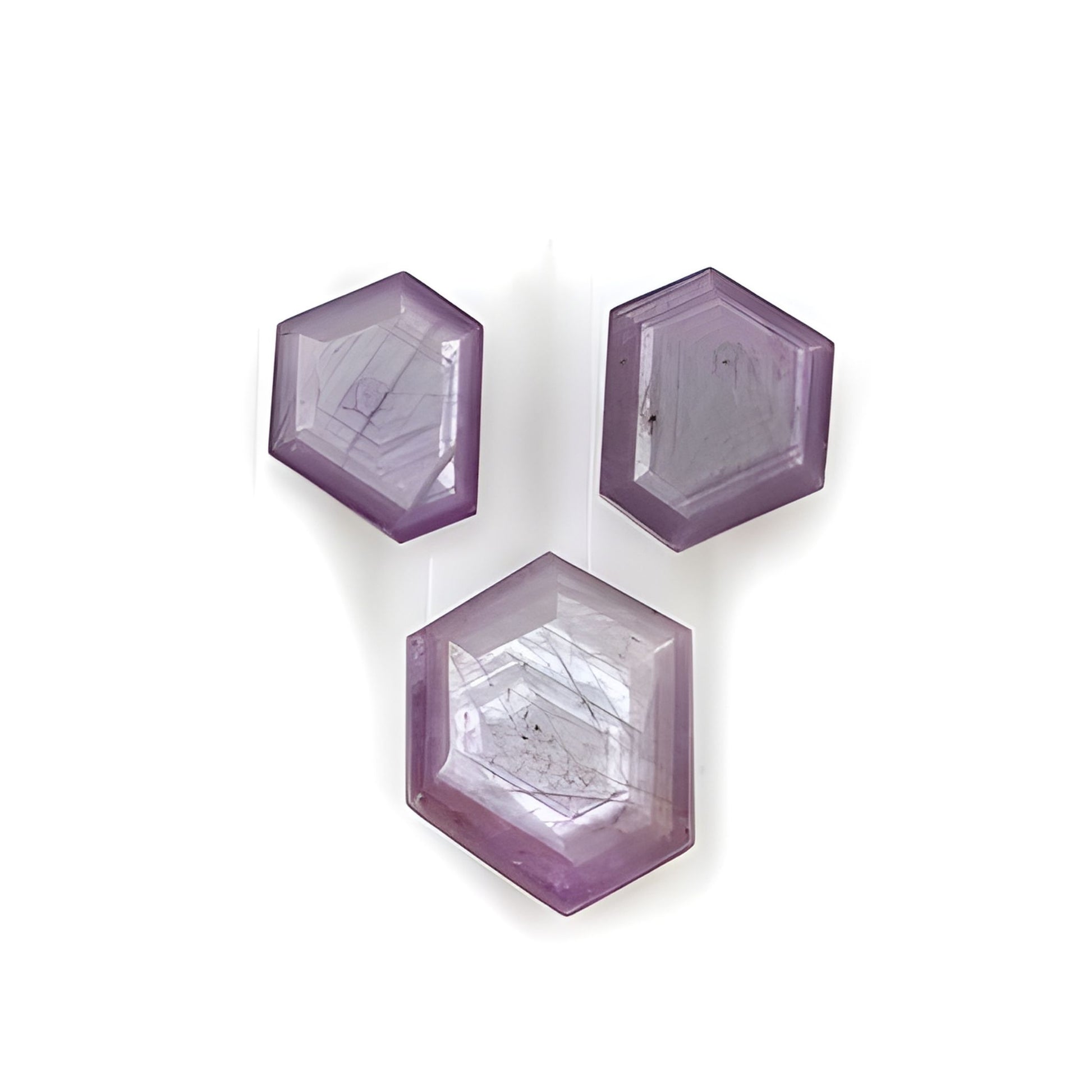 sapphire faceted cut hexagon shape gemstone