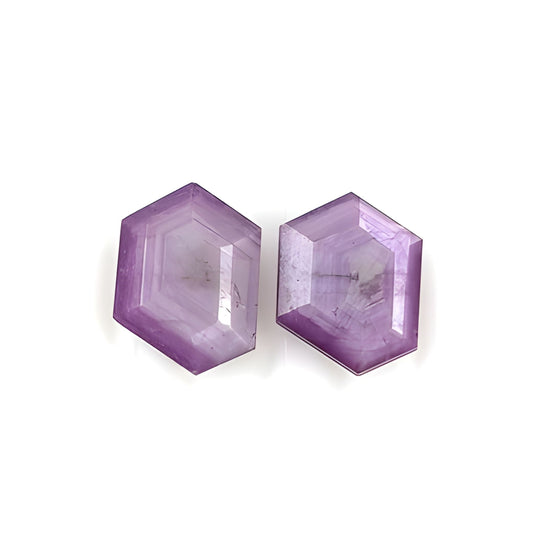 sapphire hexagon shape faceted cut