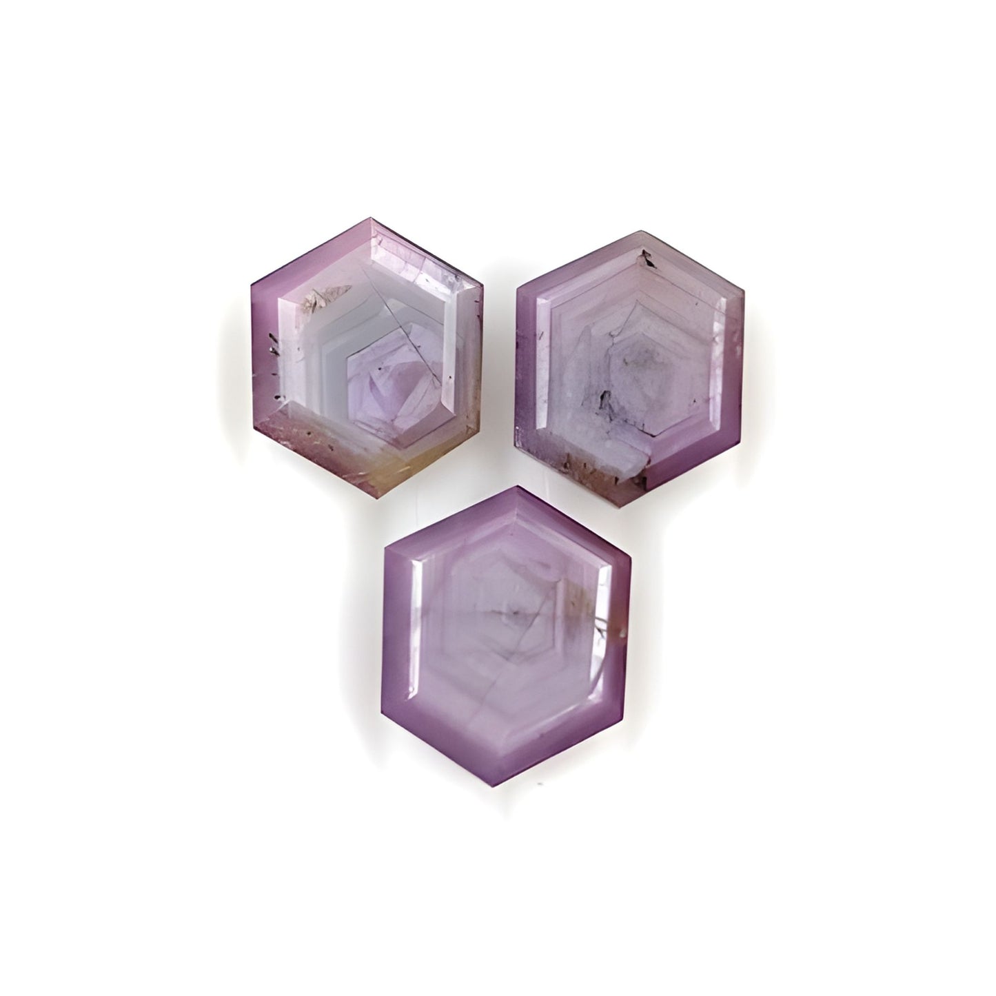 sapphire hexagon shape faceted cut