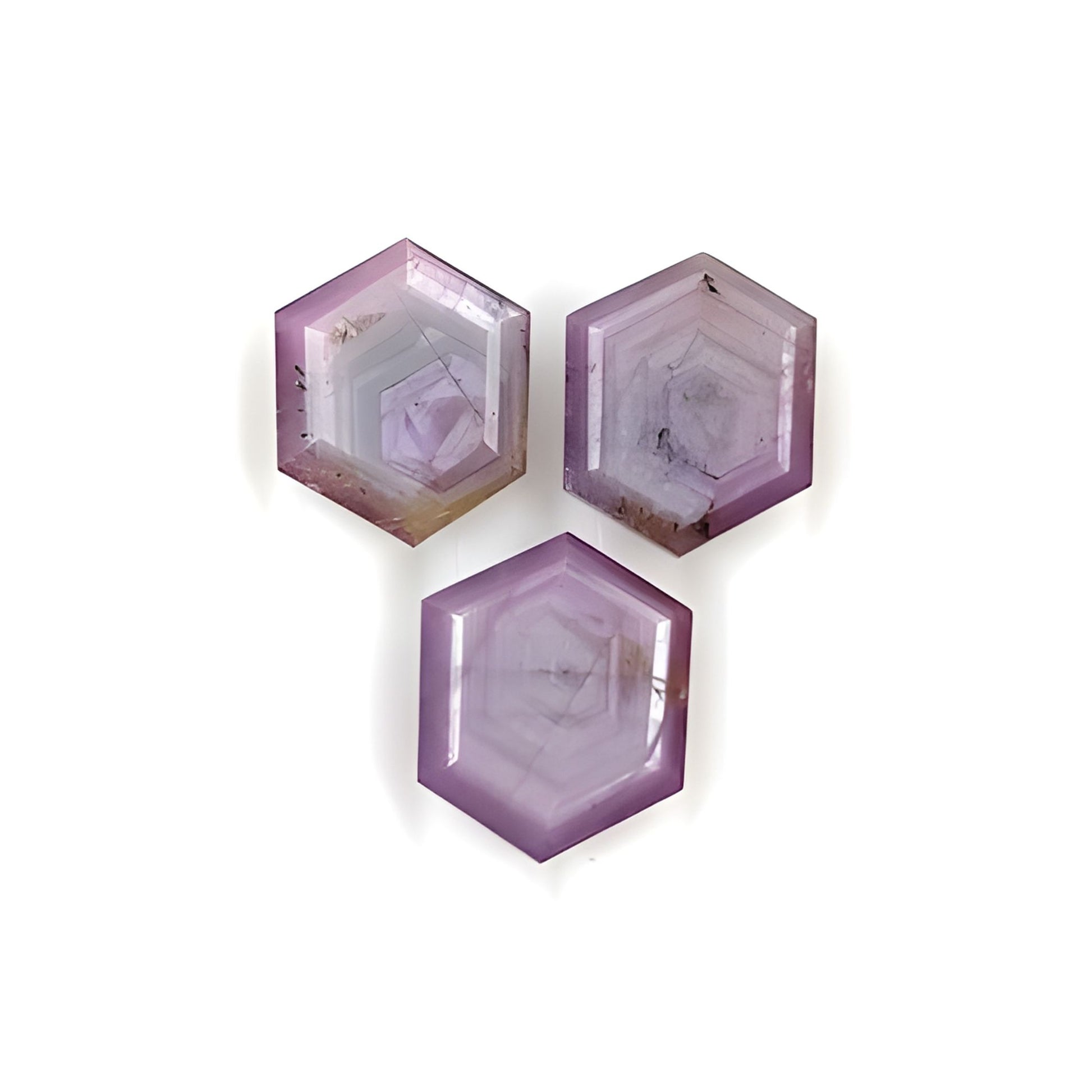 sapphire hexagon shape faceted cut
