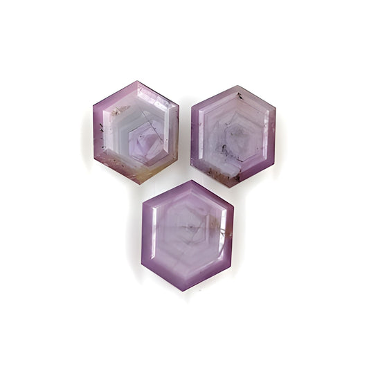 sapphire hexagon shape faceted cut