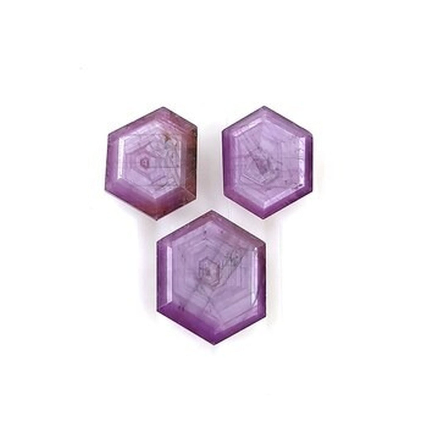 sapphire hexagon shape faceted cut