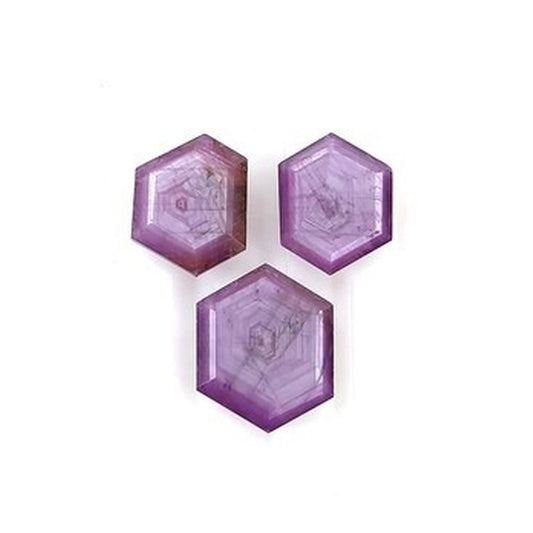 sapphire hexagon shape faceted cut