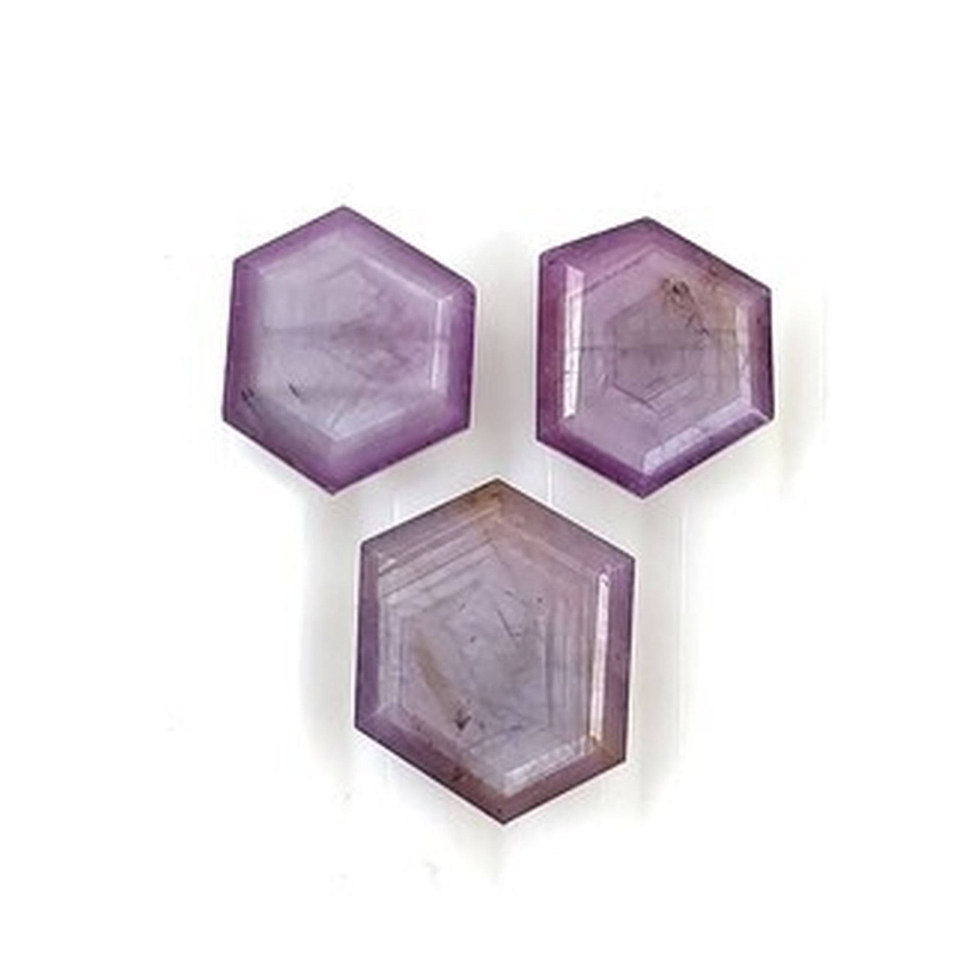 sapphire hexagon shape aceted cut