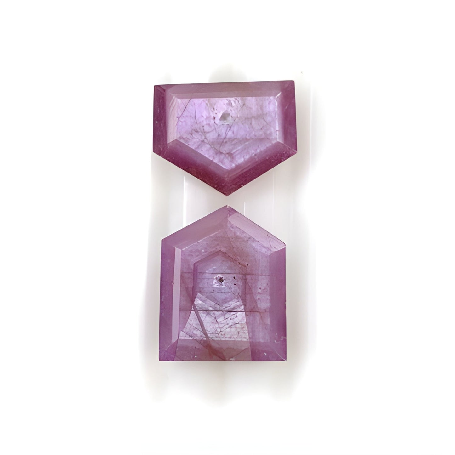 ruby uneven shape faceted cut