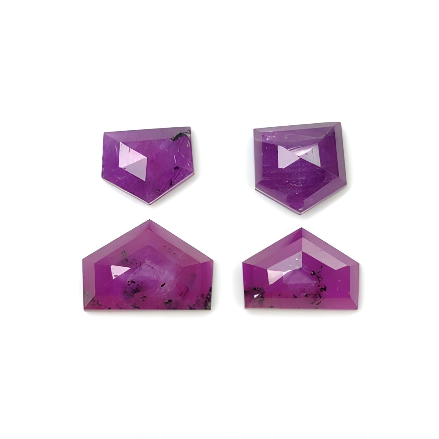 purple ruby uneven shape step cut