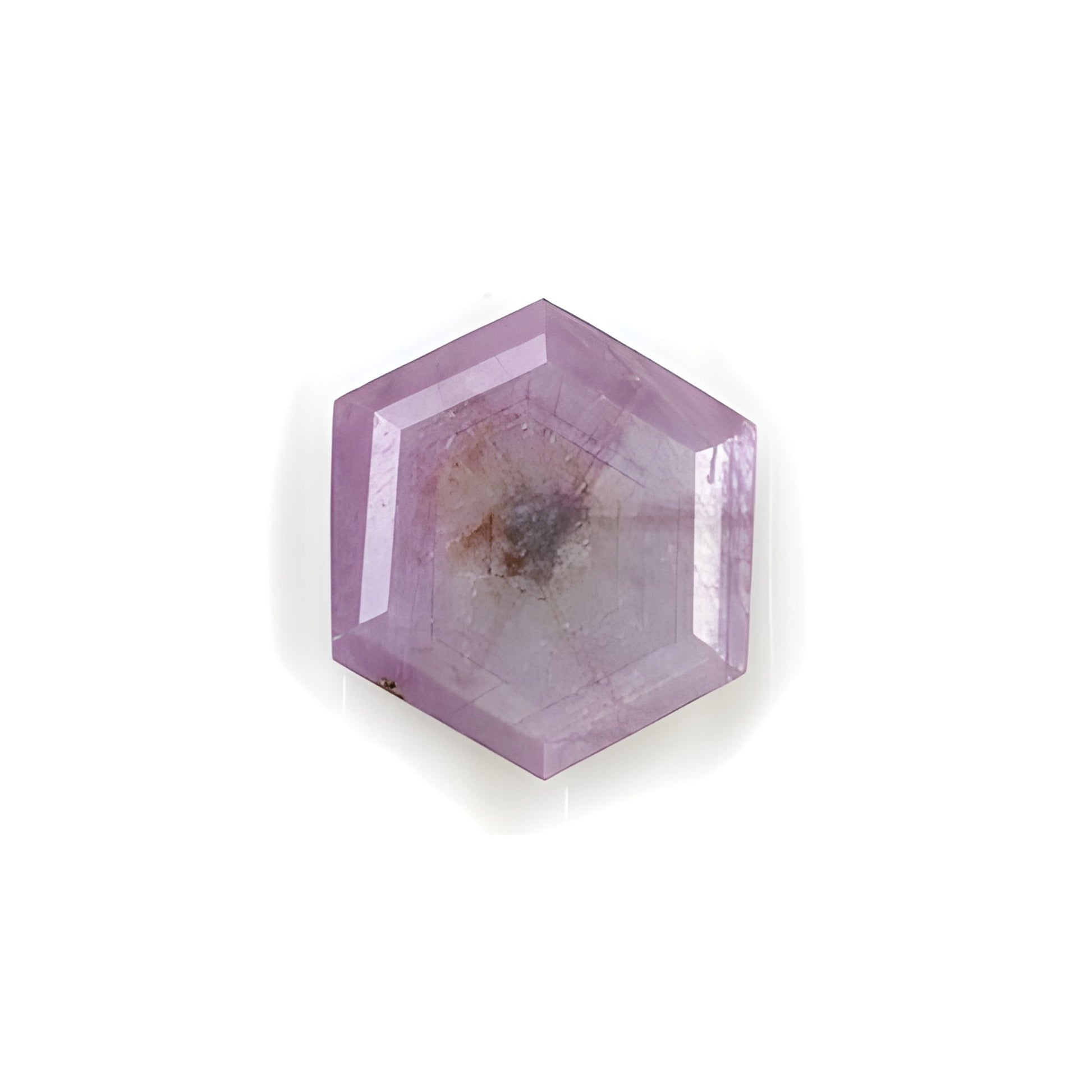 Raspberry Sapphire Hexagon Shape Faceted Cut