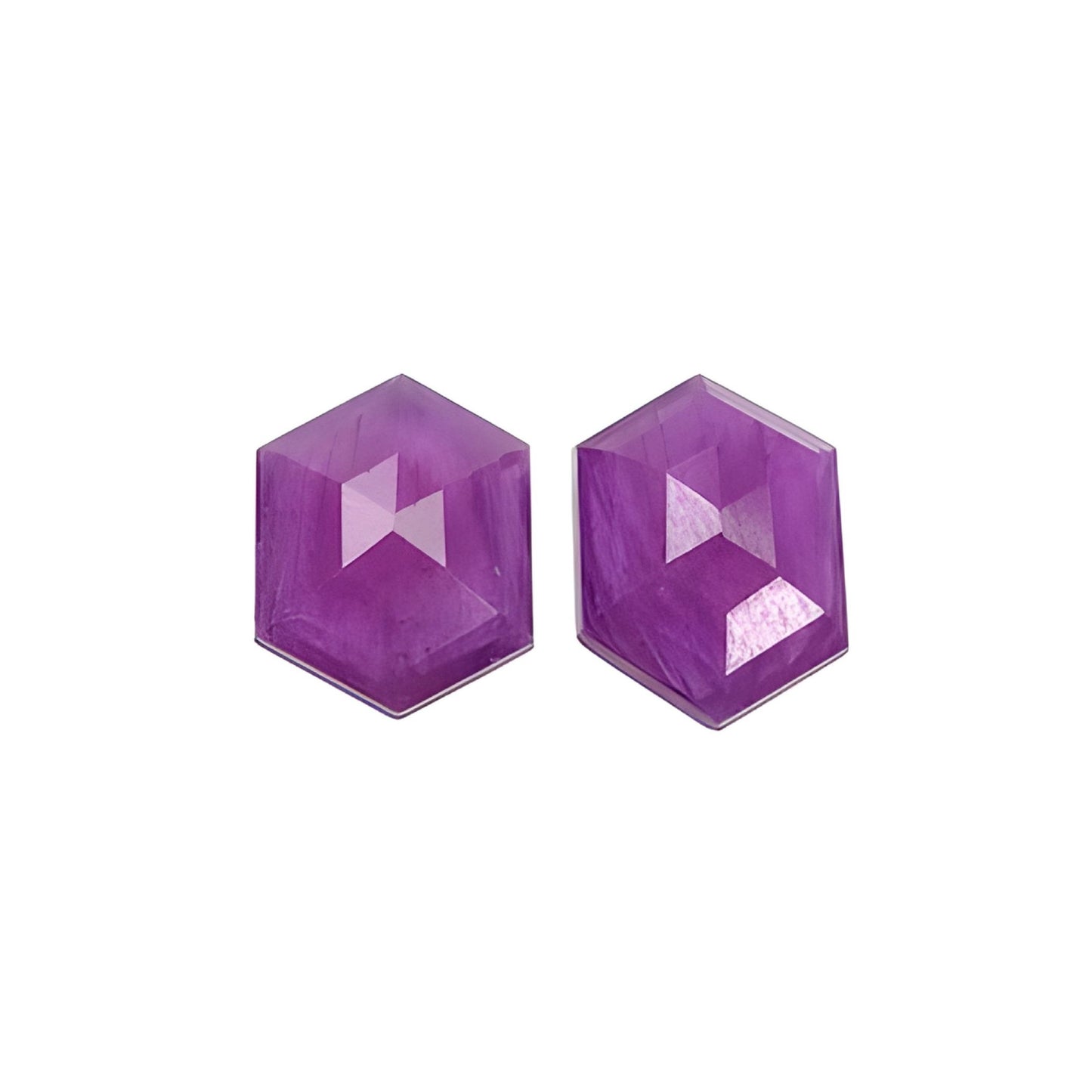 ruby hexagon shape faceted cut