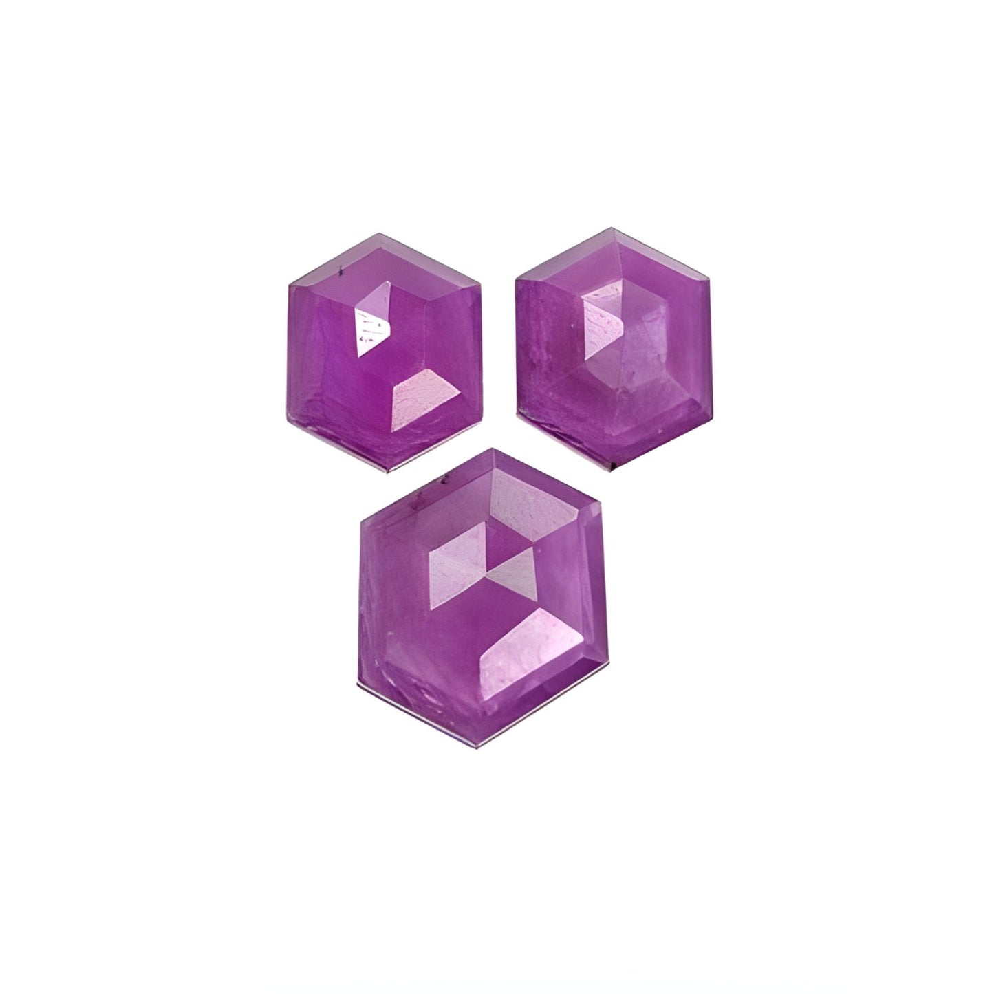 ruby hexagon shape step cut