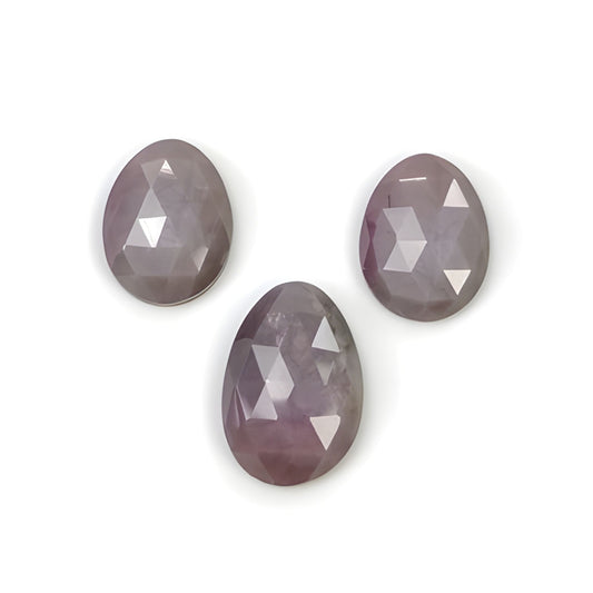 pink sapphire egg shape rose cut