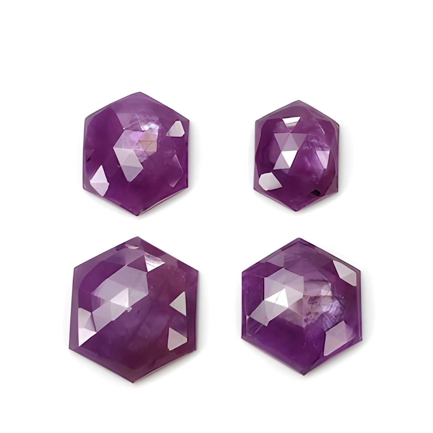 purple ruby hexagon shape rose cut
