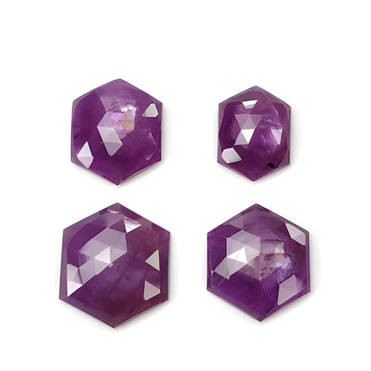 purple ruby hexagon shape rose cut