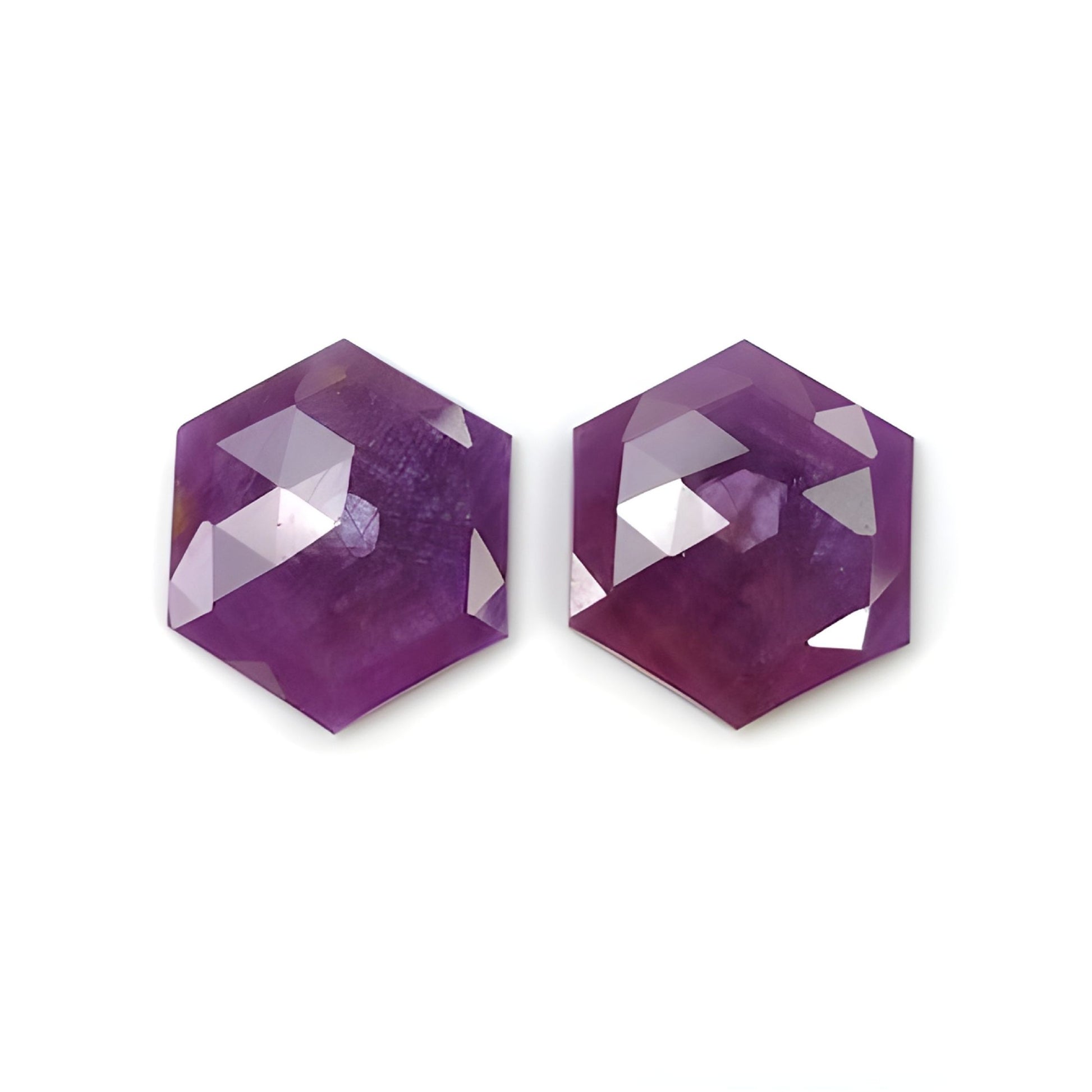 ruby hexagon shape rose cut