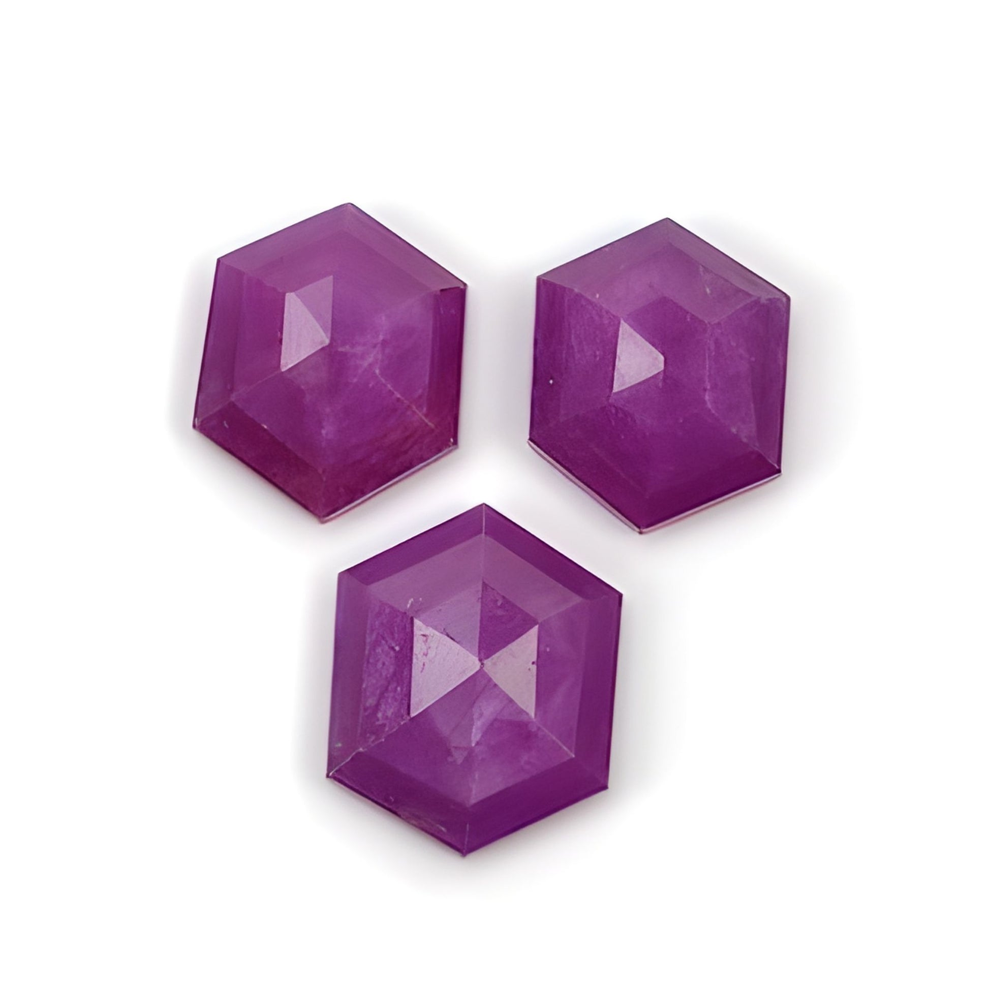 ruby hexagon shape step cut