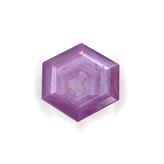 ruby hexagon shape faceted cut