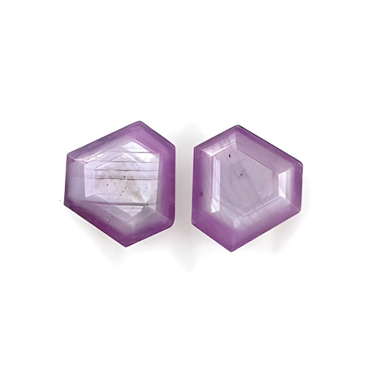 sapphire faceted cut hexagon shape