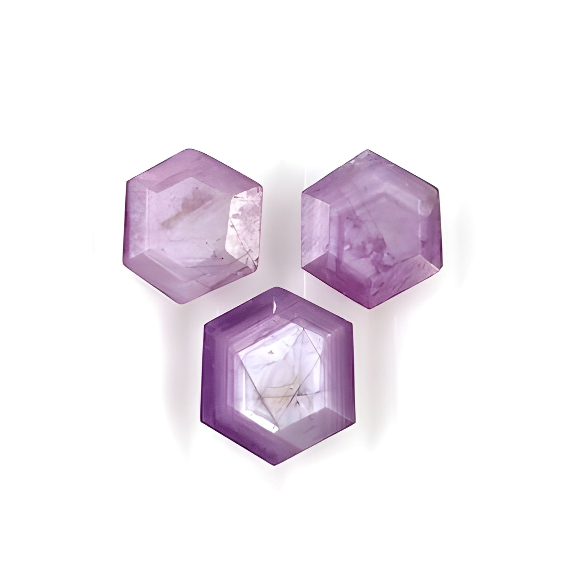 sapphire hexagon shape faceted cut