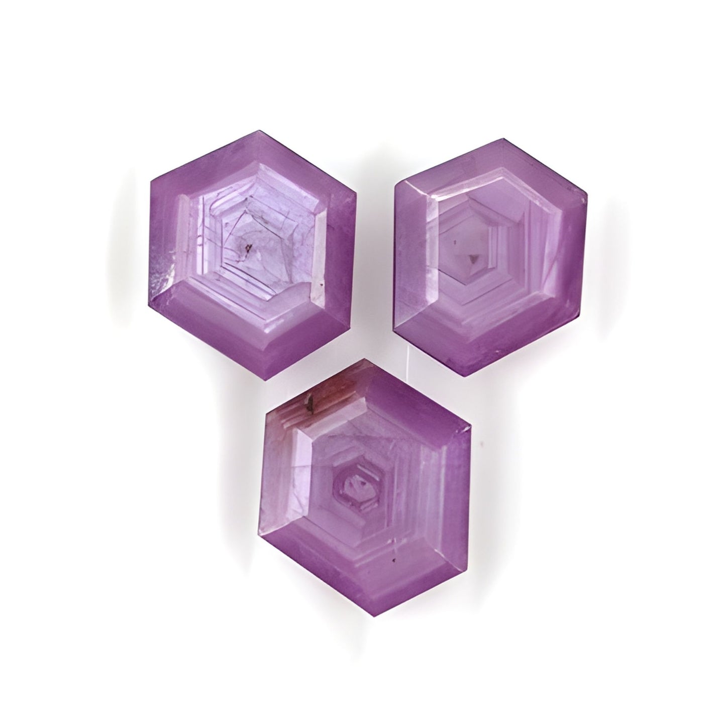 sapphire hexagon shape faceted cut