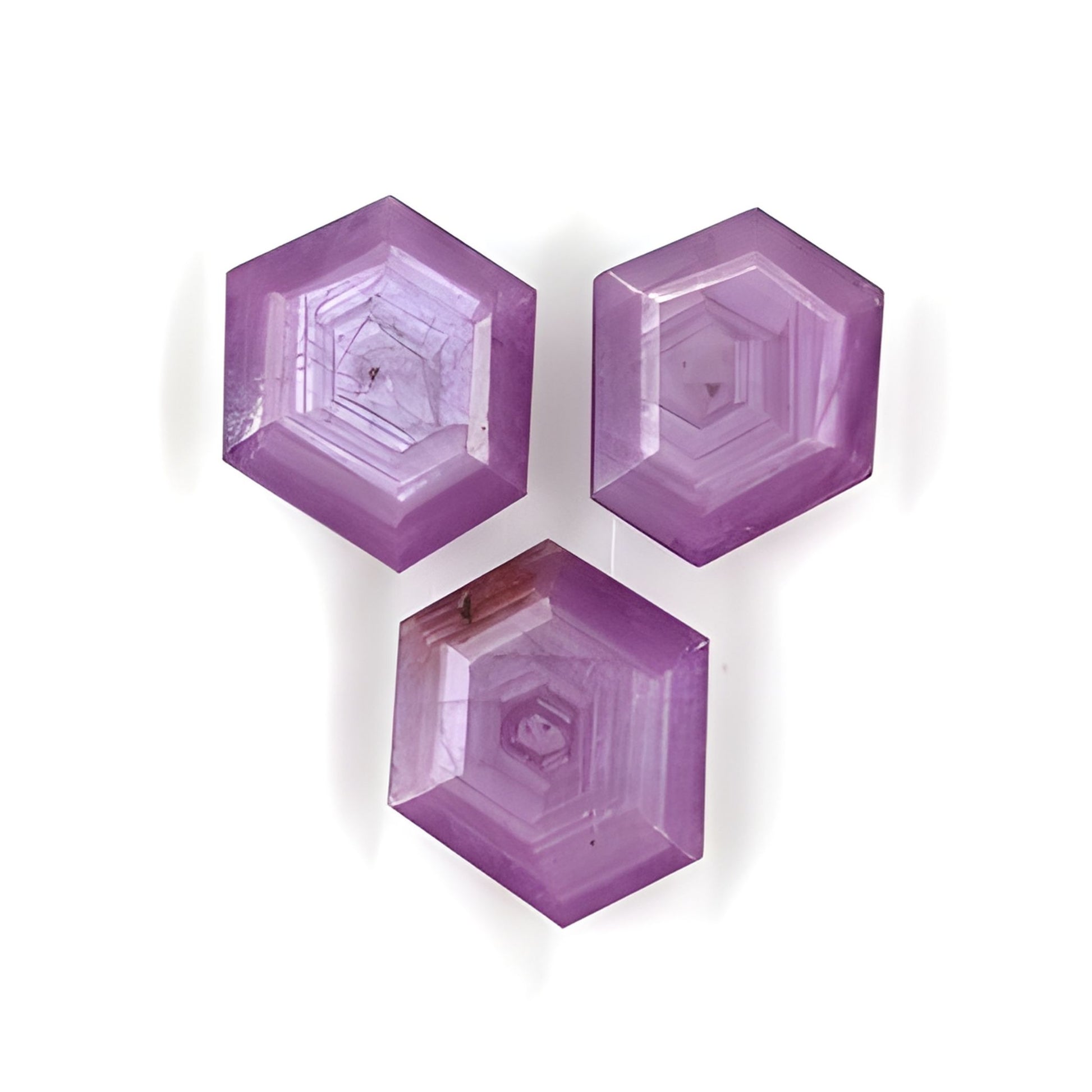 sapphire hexagon shape faceted cut