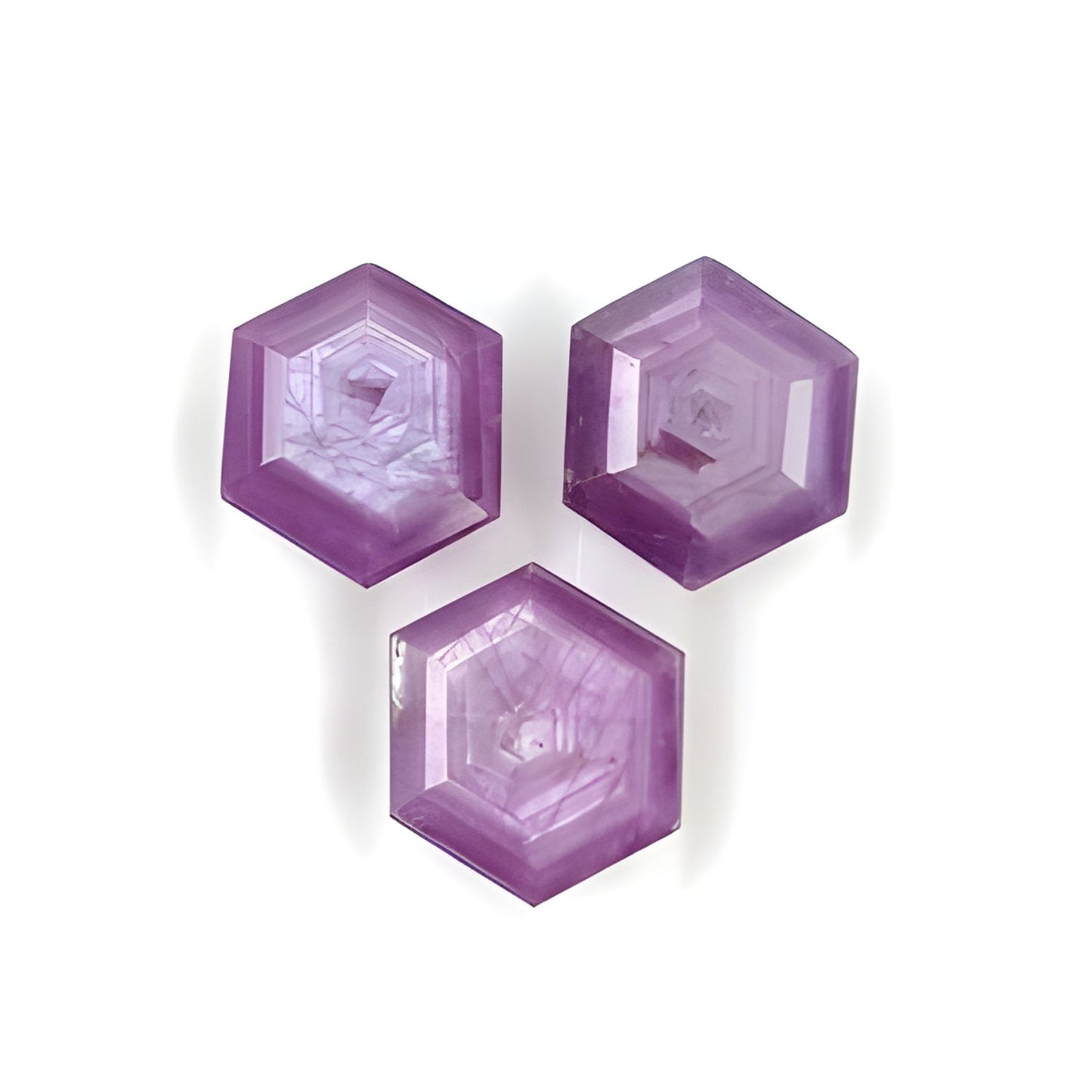 sapphire hexagon shape faceted cut