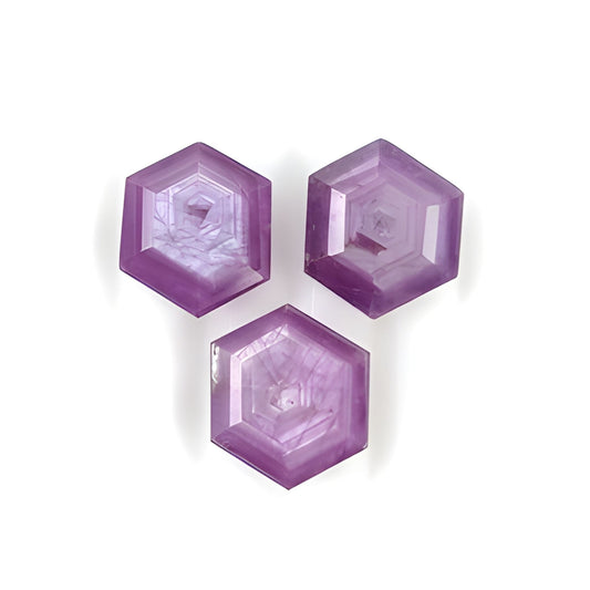 sapphire hexagon shape faceted cut