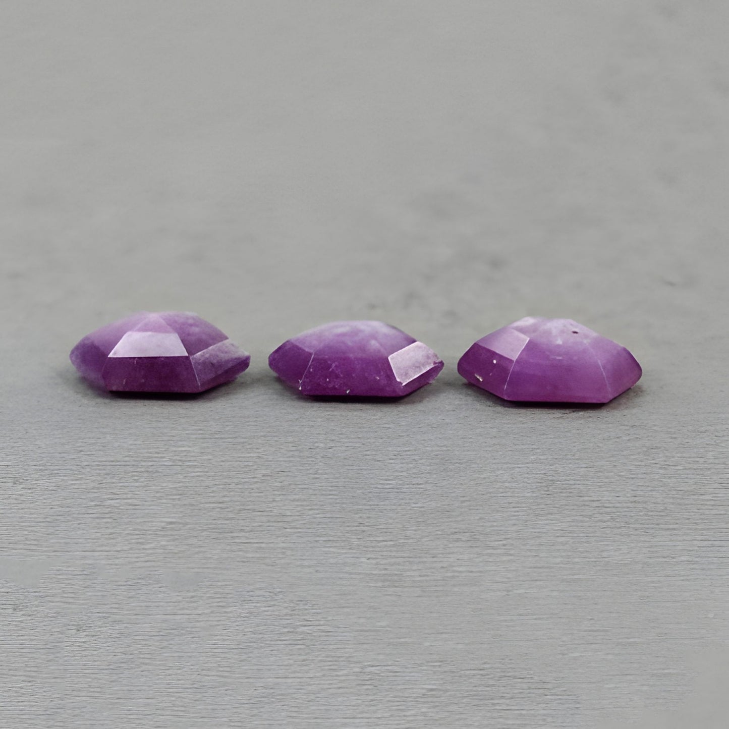 19.15cts Natural Untreated Raspberry Sapphire Gemstone Faceted Cut Hexagon Shape 3pcs