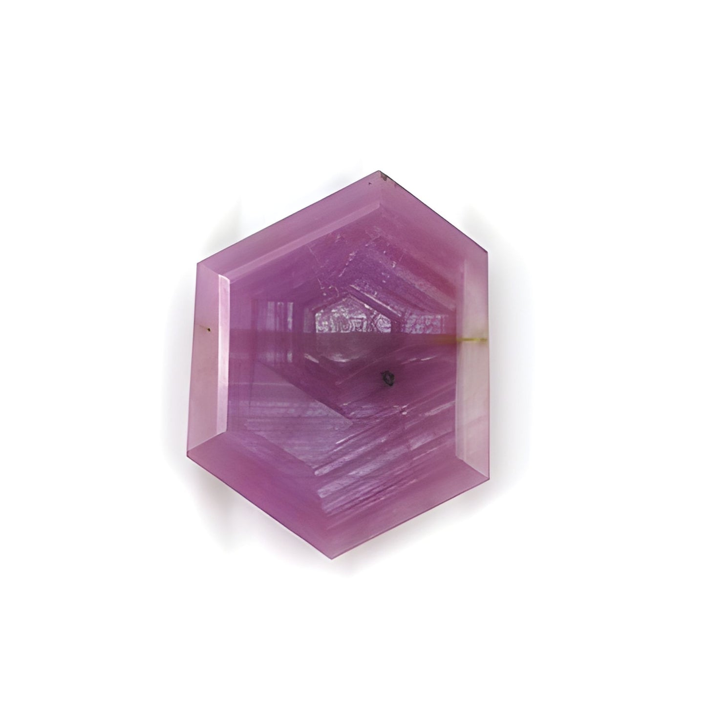ruby hexagon shape faceted cut