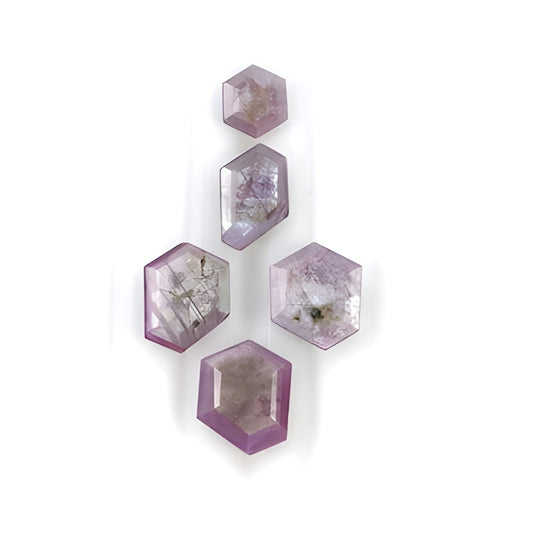 sapphire hexagon shape faceted cut