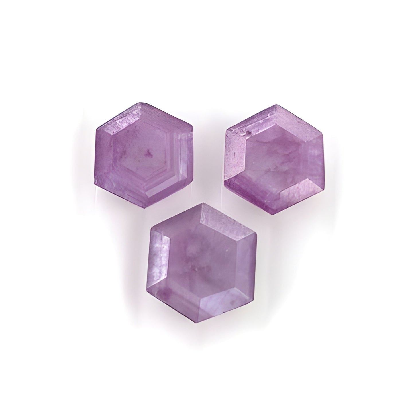 sapphire hexagon shape faceted cut