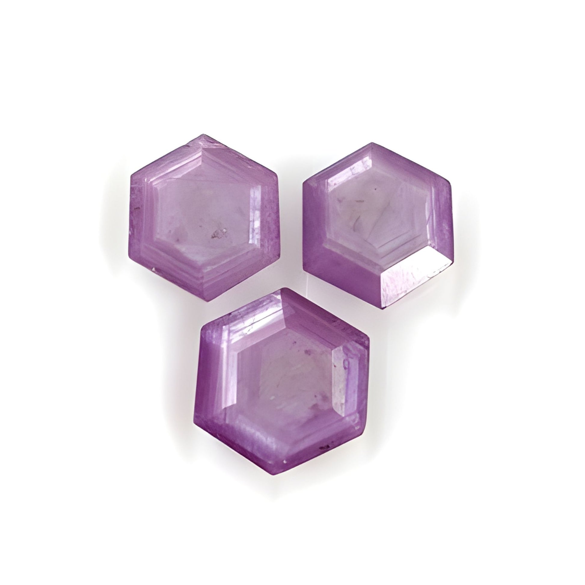 sapphire hexagon shape faceted cut