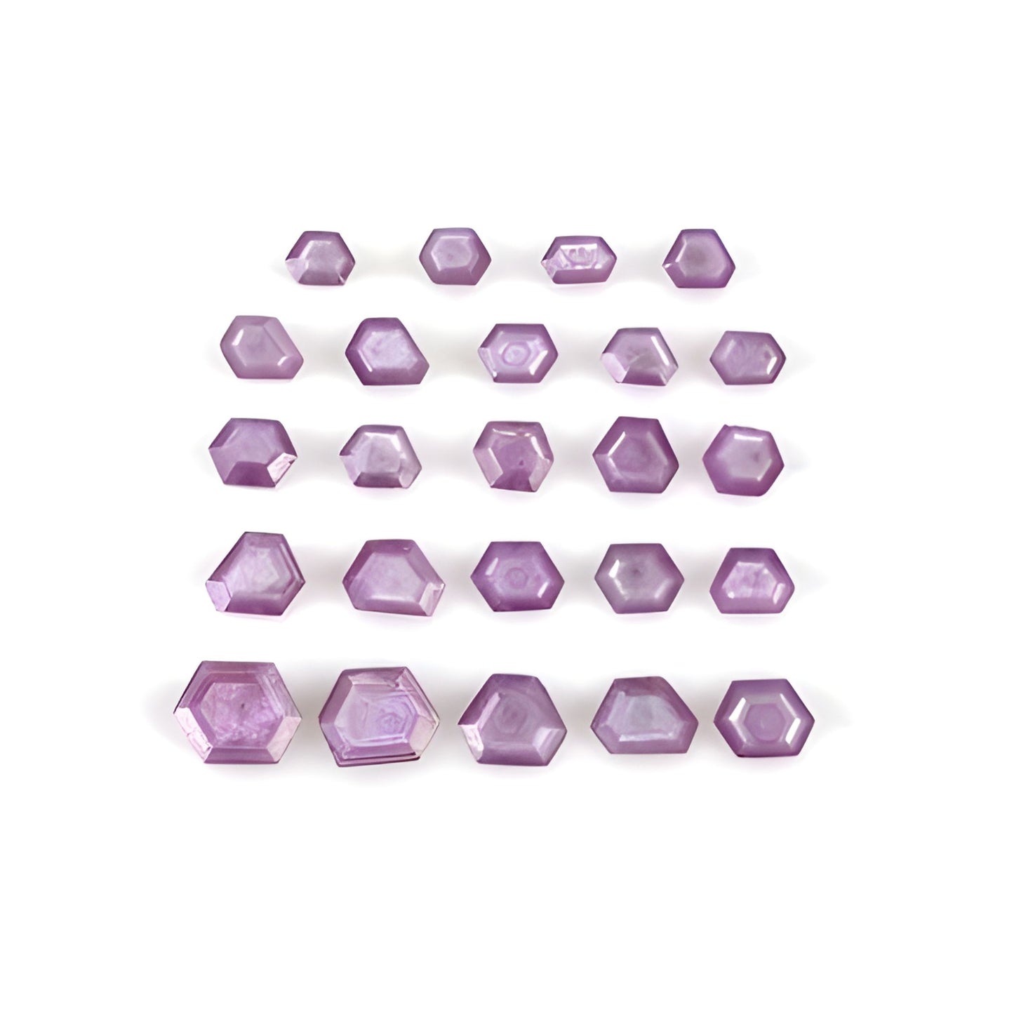 ruby hexagon shape faceted cut