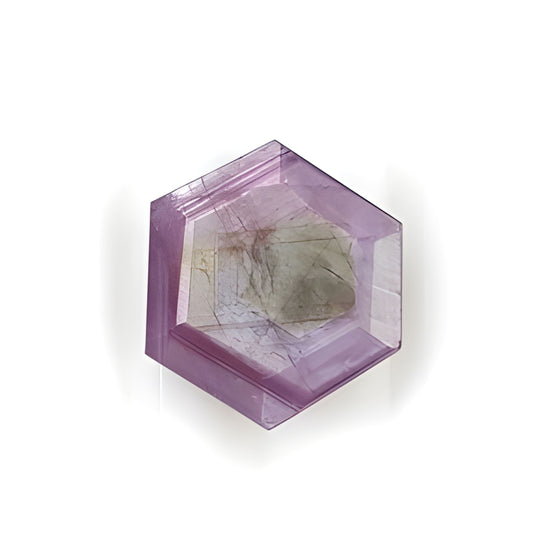 ruby hexagon shape faceted cut