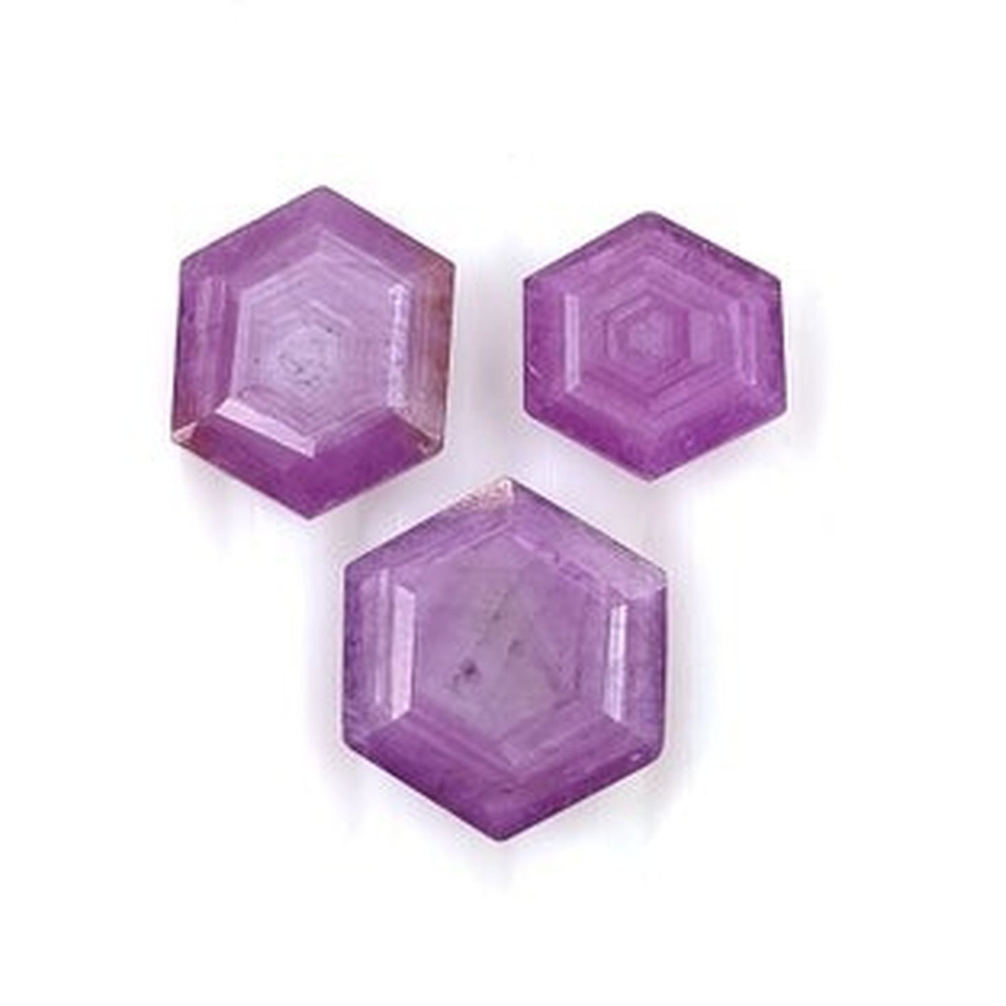 Raspberry Ruby Hexagon Shape Faceted Cut