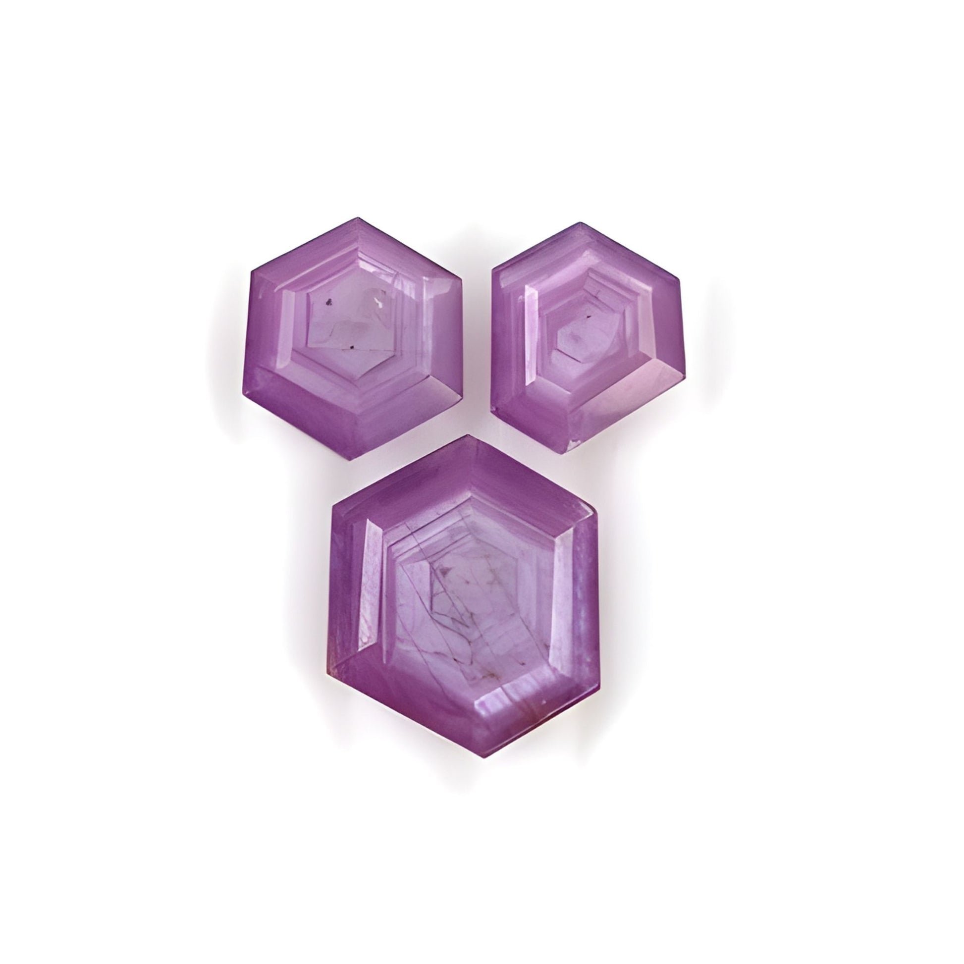 Raspberry Ruby Hexagon Shape Faceted Cut