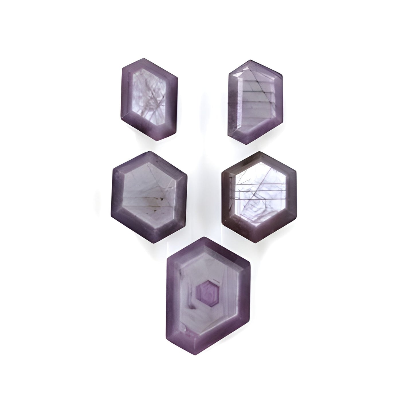 pink sapphire hexagon shape faceted cut