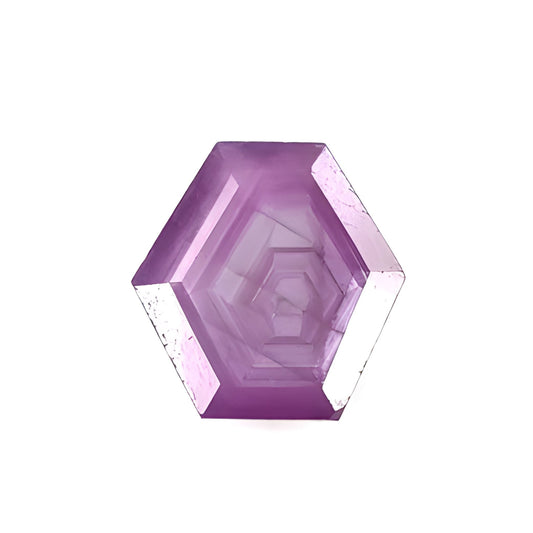 ruby hexagon shape faceted cut