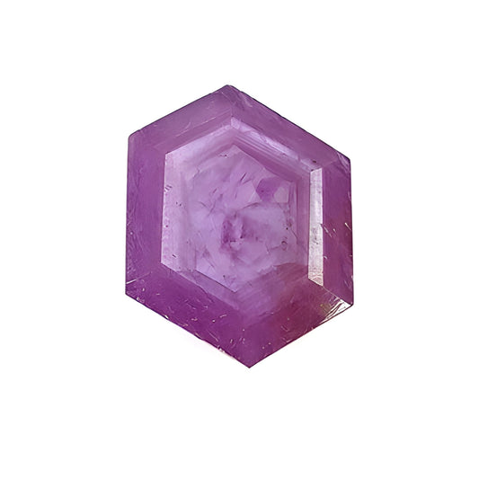 ruby hexagon shape faceted cut
