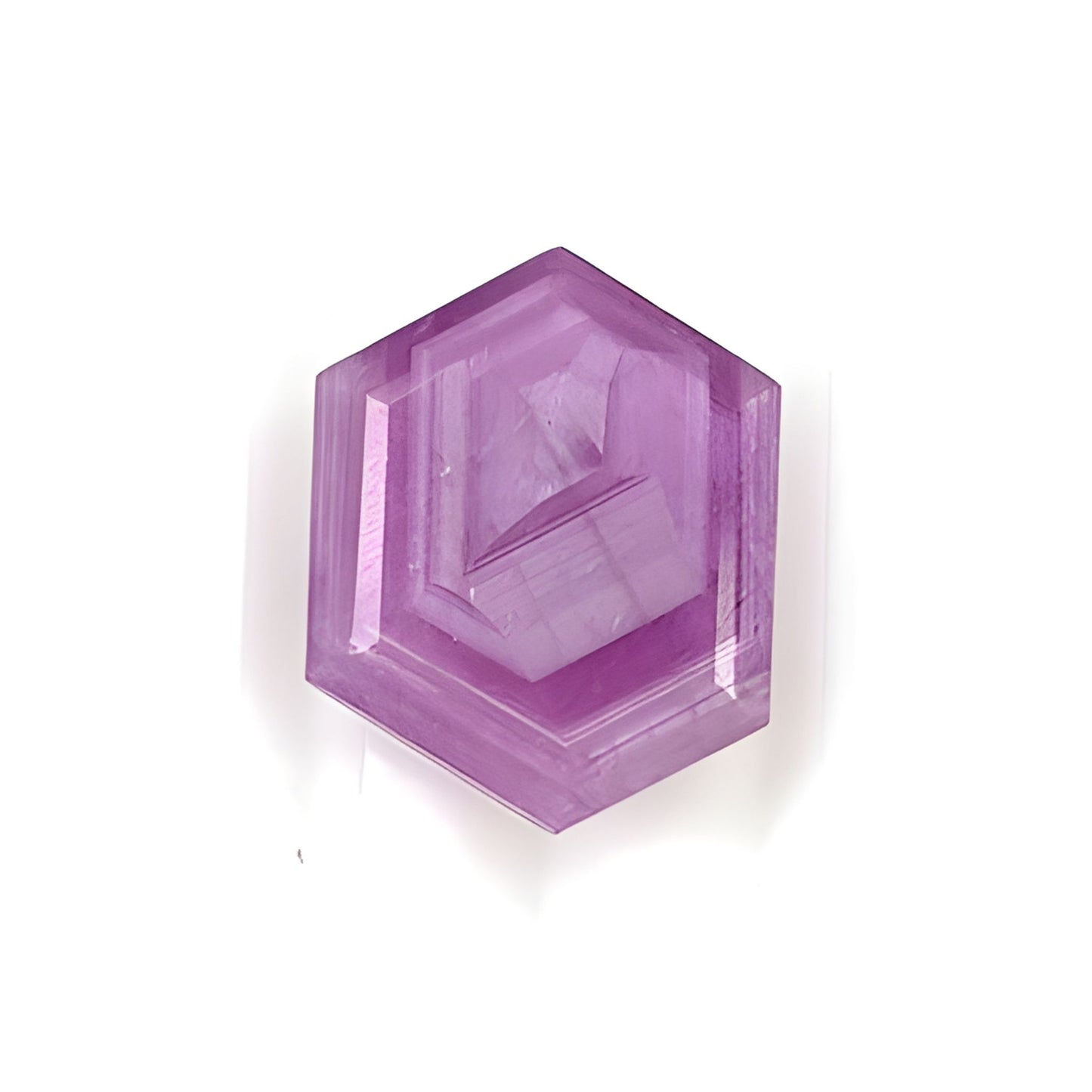 ruby hexagon shape faceted cut