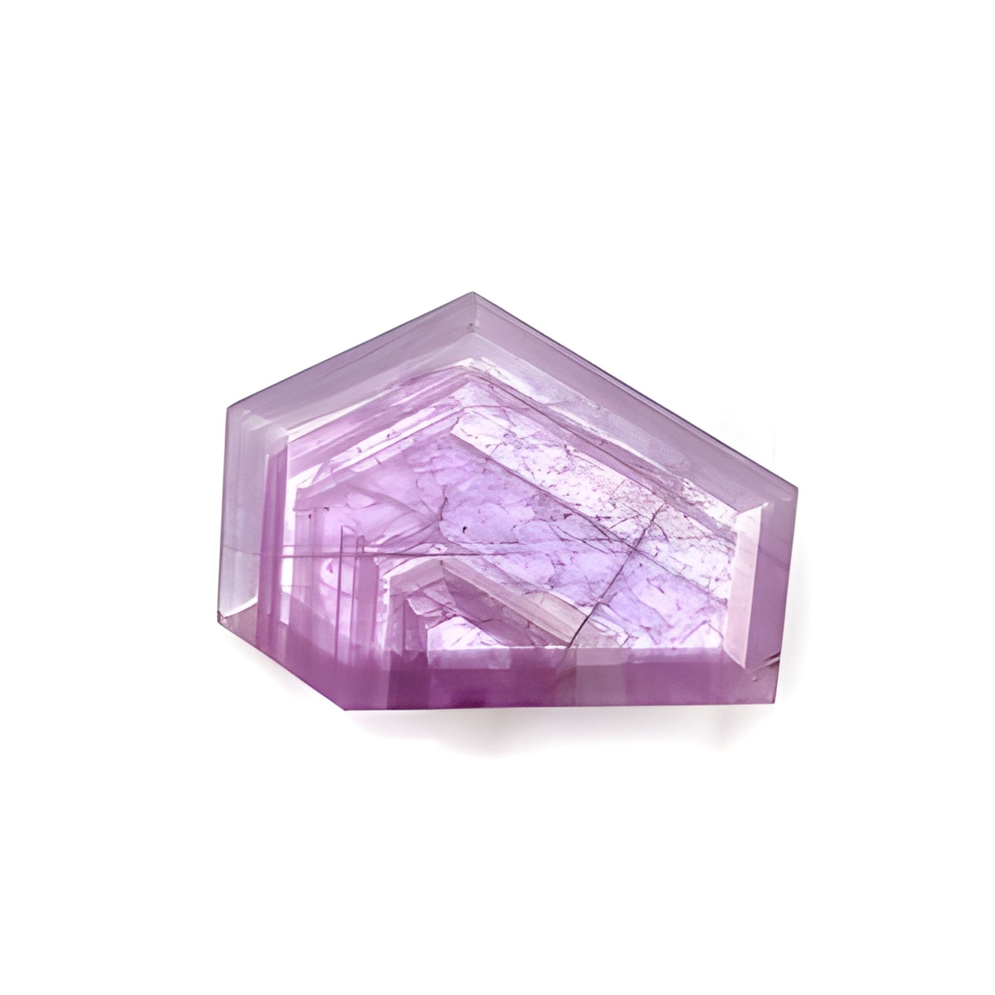 ruby hexagon shape faceted cut