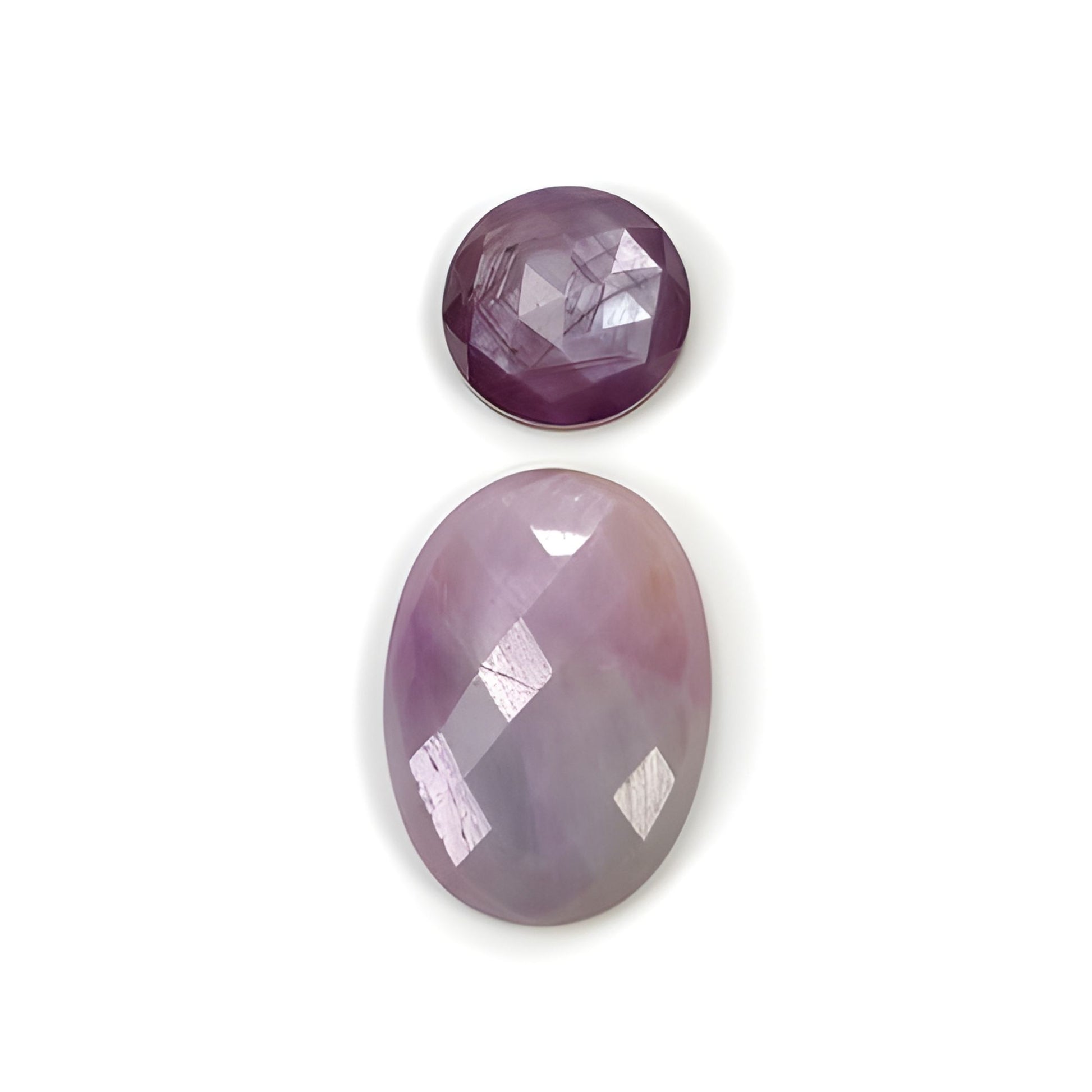 sapphire oval & round shape rose cut